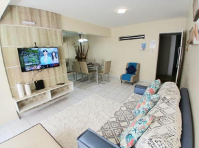 Beira-mar na praia pajuçara com lavadora até 7 pessoas - Apto 304